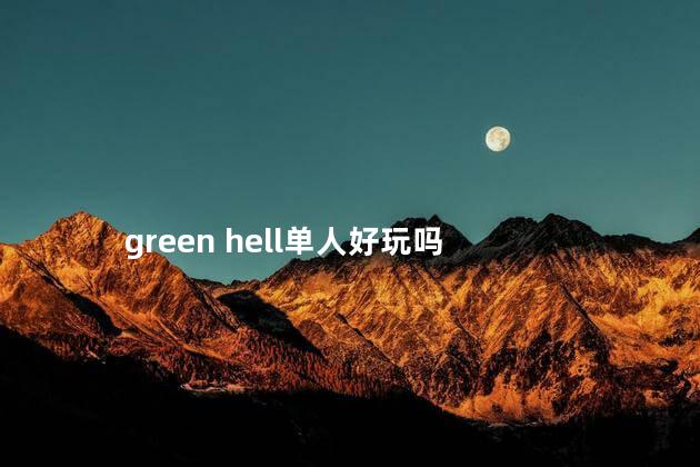 green hell单人好玩吗