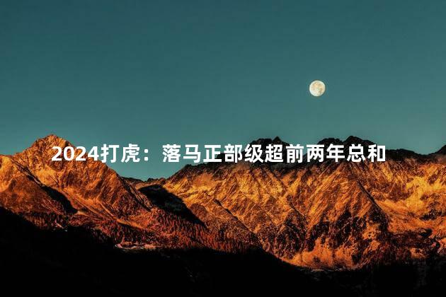 2024打虎：落马正部级超前两年总和
