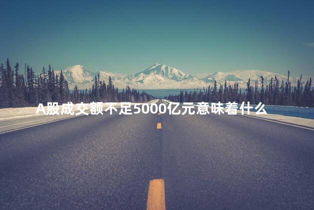 A股成交额不足5000亿元意味着什么