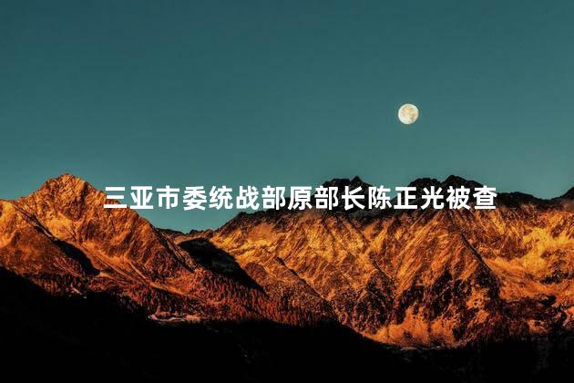 三亚市委统战部原部长陈正光被查