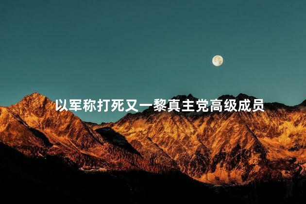 以军称打死又一黎真主党高级成员