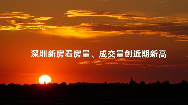 深圳新房看房量、成交量创近期新高