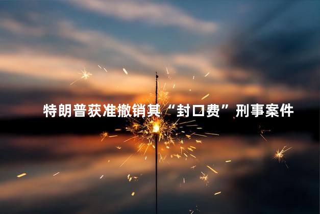 特朗普获准撤销其“封口费”刑事案件