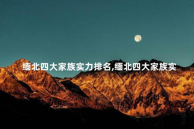 缅北四大家族实力排名，缅北四大家族实力哪个强