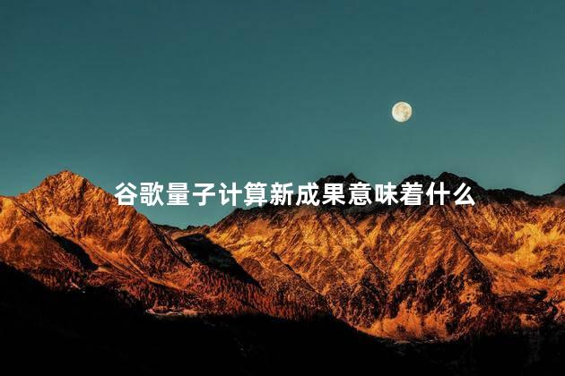 谷歌量子计算新成果意味着什么