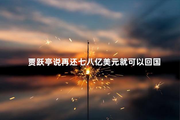 贾跃亭说再还七八亿美元就可以回国