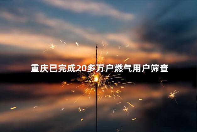 重庆已完成20多万户燃气用户筛查